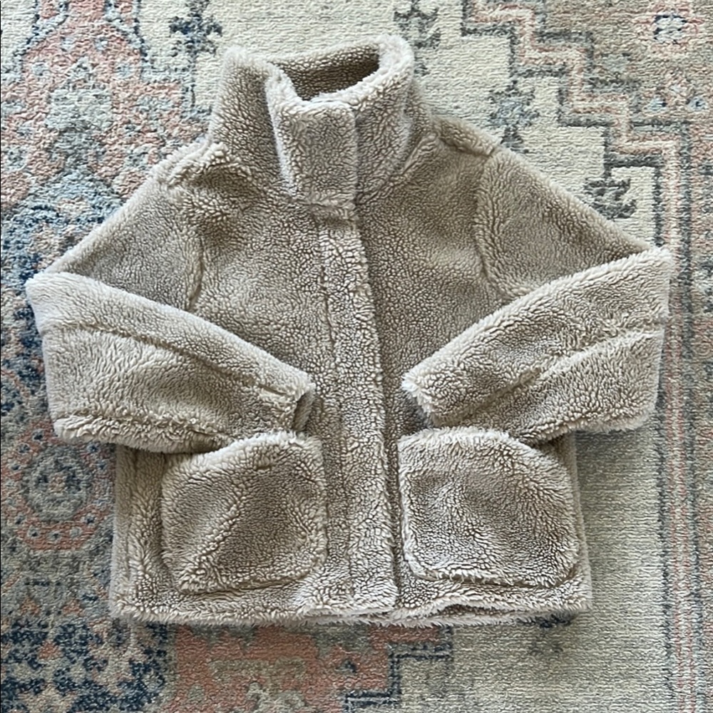 Old Navy Tan Puffer Jacket with High Collar